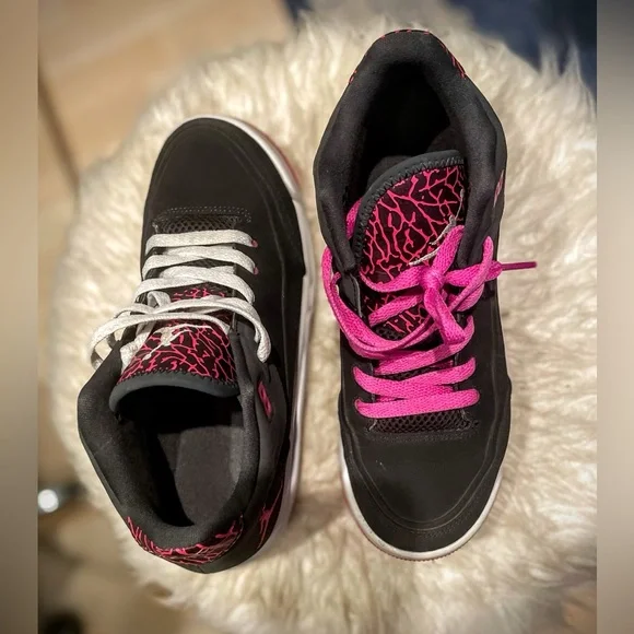 Nike Air Jordan Flight Origin 3 Black Pink Basketball Shoes Sneakers - Picture 4 of 8